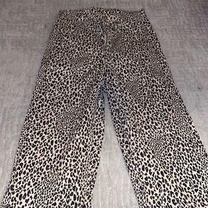 Cheetah straight leg jeans